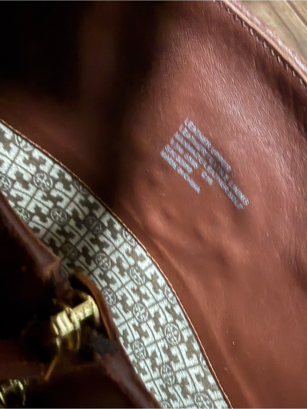 Tory Burch Chestnut Brown Leather Tall Riding Boots with Gold Logo - Picture 5 of 7